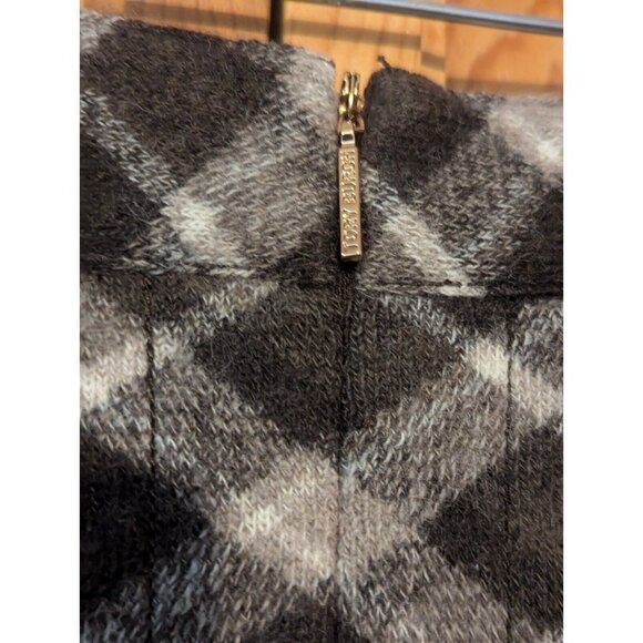 Tory Burch Skirt Womens L Plaid Wool Brown & Black Preppy Office - Picture 11 of 13